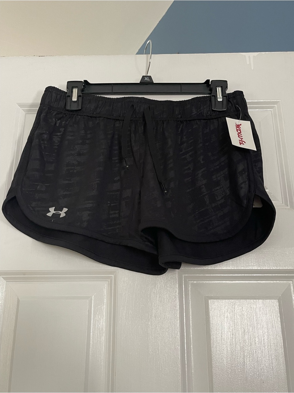 Under Armour Women's Black Athletic Running Shorts with Subtle Texture